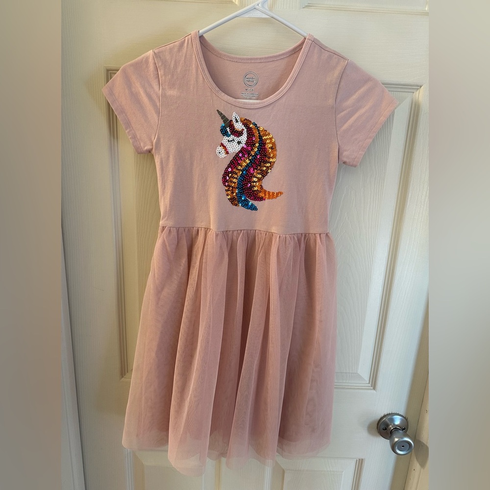 Wonder Nation Blush Unicorn Sequin Dress